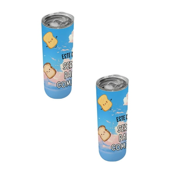 Duo de termos 590 ml. diseño divertido Este dia sera pan comido regalo original
