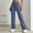 Dark Blue, variant on Women's High Waist Straight Leg Jeans Button Zipper Fly with Trendy Side Cutout Detail Casual Denim Pants with Pockets Dark Blue L(L)