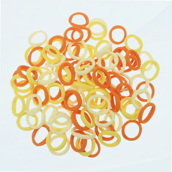 100 Pack Orange Color Baby Girls' Elastics Hair ties Toddlers' Ponytail Holder Accessories