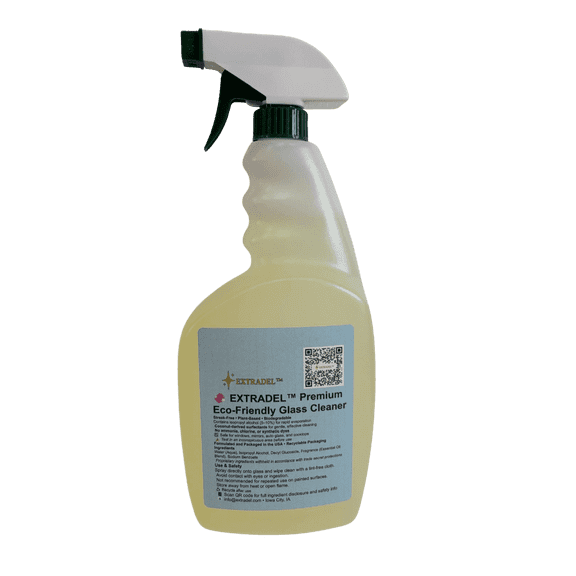 EXTRADEL Large Plant‑Based Glass Cleaner Streak‑Free 32 fl oz Light Citrus Scent