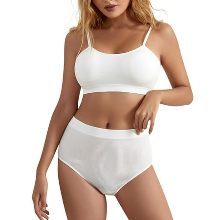 EHQJNJ Bra and Underwear Set Cotton French Lingerie Female Small Chest Gathered Thin No Steel Ring Large Size Sports Camisole Bra Set Bralette and Panty Sets for Women