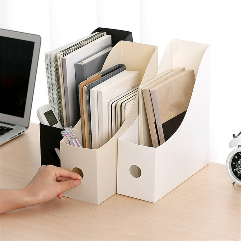 Fairnull Document Organizer Folding High Capacity Keep Neat Vertical  Desktop Book Pencil Sundries Storage Box for School 