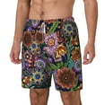 thumbnail image 2 of Balery Vintage Floral Mens Swim Trunks Swim Shorts for Men Quick Dry Inseam Beach Shorts with Compression Liner Pocket-Large, 2 of 9