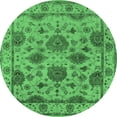 thumbnail image 1 of Ahgly Company Indoor Round Oriental Emerald Green Traditional Area Rugs, 7' Round, 1 of 4