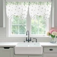 thumbnail image 4 of Farmhouse Botancial Balloon Curtains for Bedroom/Front Door/Bathroom, Pastoral Daisy Leaves Watercolor Tie Up Curtains 63 Inch Length Light Filtering Kitchen Curtains Shades for Windows 46"x63", 4 of 8