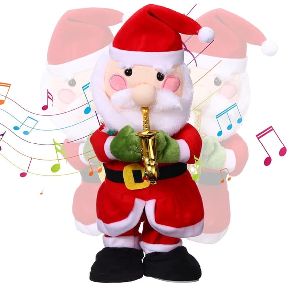 16 inch Singing Dancing Christmas Tree Santa Claus with Music Animated Christmas Toys Christmas Plush Interactive Toy Figures with 8 Songs and Lights Repeat What You Say, Xmas Gift