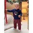 thumbnail image 4 of Cjfdfy Toddler Baby Boy Christmas Outfit Nativity Religious Holiday Long Sleeve Sweatshirt And Plaid Pants Little Baby Cute My First Christmas Fall Winter Clothes 6M-4Y, 4 of 9