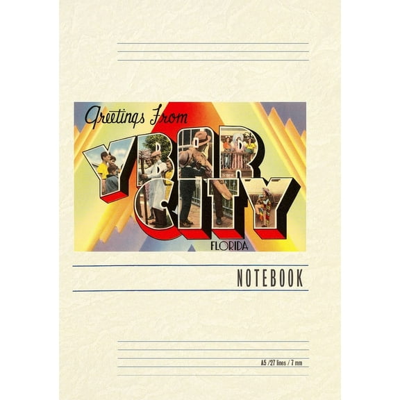 Vintage Lined Notebook Greetings from Ybor city, Florida (Paperback)