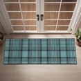 thumbnail image 2 of Blue and Black Checkered Pattern Washable Non Slip Indoor Door Mat, Decorative Entry Rug for Entrance, Bedroom, Kitchen, Bathroom, 16"x47", 2 of 6