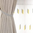 thumbnail image 5 of Juego de 2 alzapaños tejidos a mano para cortinas y decoración de cortinas trenzadas, color gris, 5 of 5