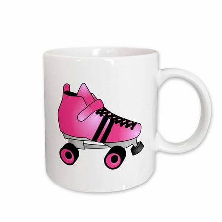 

3dRose Skating Gifts - Pink and Black Roller Skate Ceramic Mug 11-ounce