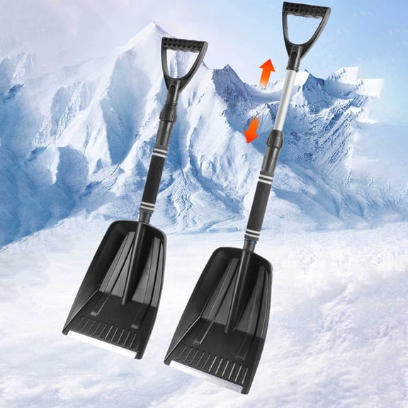 mfyjkho Snow Shovel for Car Retractable Winter Emergency Tool for Suv, Truck Multipurpose Outdoor Shovel Snow Cleaning Tool for Driveway Snow Removal Tools(Extends to 35 Inch)
