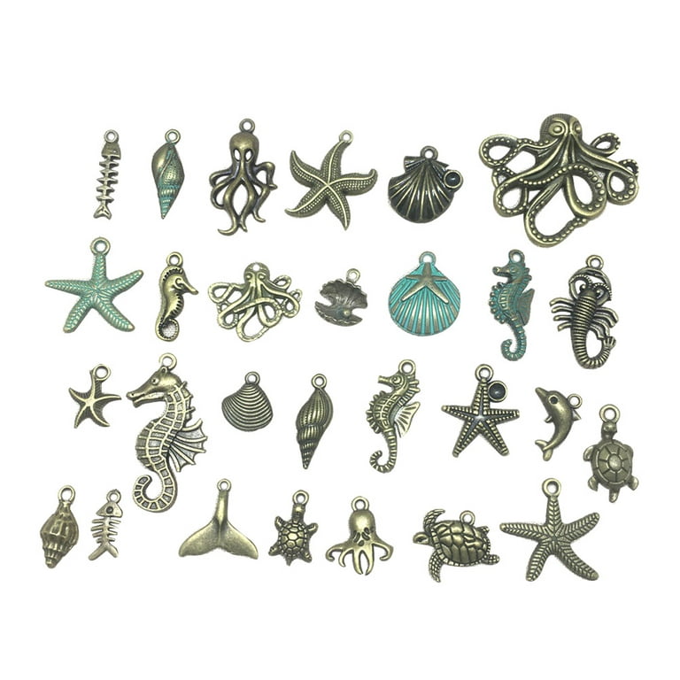 56pcs Jewelry Making Charms Mixed Smooth Marine Animal Metal Charms  Pendants DIY for Necklace Bracelet Jewelry Making and Crafting (Antique  Bronze) 
