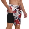 thumbnail image 3 of Goofa Lilies Flowers Printed Men's Swim Trunks Board Shorts Quick Dry Mens Swimming Trunks with Compression Liner,Breathable Fit Hawaii Beach Shorts-X-Large, 3 of 9