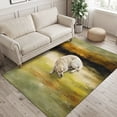 thumbnail image 2 of Area Rugs 3'x5', Green Abstract Carpet Runner Indoor Outdoor Rugs Home Decor Aesthetic, Autumn Rustic Gradient Vintage Oil Painting Non Slip Mats Washable Accent Rug for Living Room Bedroom, 2 of 7