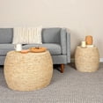 thumbnail image 4 of Creative Co-Op Round Handwoven Corn Rope Barrel Coffee Table, Natural, 4 of 7
