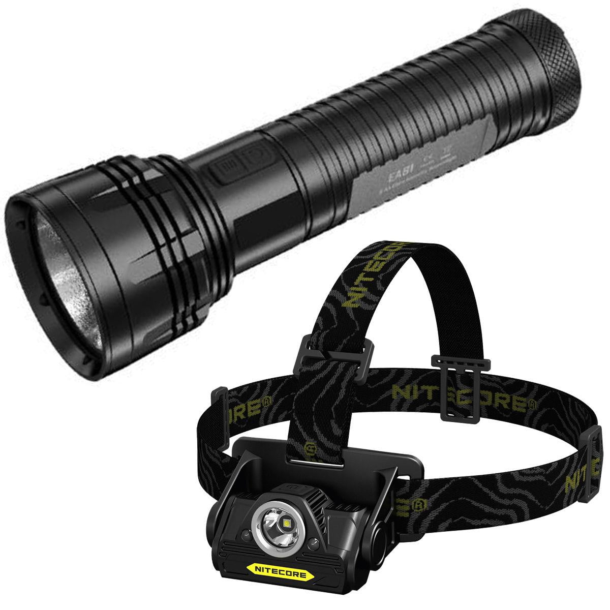 fenix e20 v2.0 edc flashlight - 350 lumens with 4 Extra AA Batteries and a Lightjunction Battery Case to protect from improper battery insertion Fenix Lighting Flashlight, Aluminum, Black,