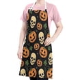 thumbnail image 5 of Skull Pumpkin Halloween Apron-Garden Aprons for Women with Pockets-Cotton Linen Waterproof Kitchen Cooking Gardening Aprons Adjustable for Kitchen,Cooking,BBQ and Salon 32"x27", 5 of 7