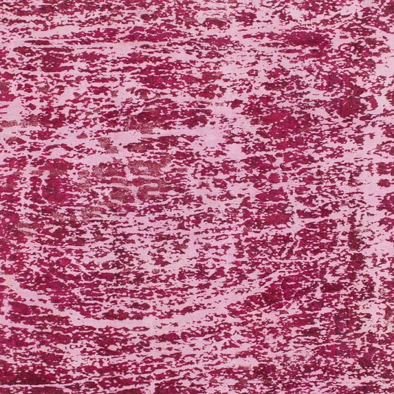 Ahgly Company Indoor Square Abstract Hot Pink Abstract Area Rugs, 4' Square