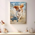 thumbnail image 4 of Funny Dog on Beach Canvas Wall Art, Nederlandse Kooikerhondje Dog Picture Ocean Artwork for Bathroom Bedroom Living Room, Art Decor 8x12 Inches, 4 of 6