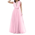 thumbnail image 4 of TIMIFIS Robe de Mariée en Dentelle Florale à Col en V pour Femme, Manches Courtes, Robe Maxi de Soirée pour Demoiselle d'Honneur - Été, 4 of 9