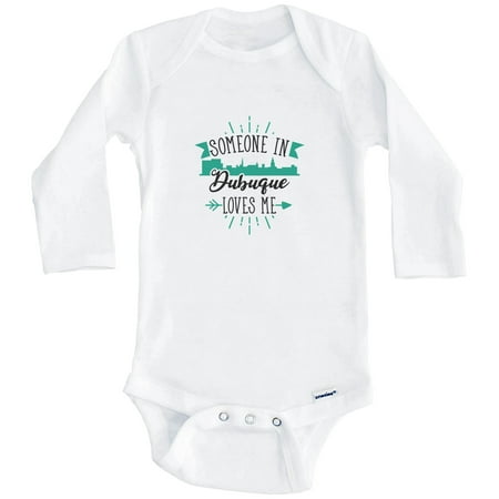 

Someone In Dubuque Loves Me Dubuque IA Skyline One Piece Baby Bodysuit (Long Sleeve) 3-6 Months White