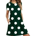 thumbnail image 2 of Xihbxyly Women's Dress Oversized Polka Dots Off the Shoulder Mid-Length Dress Leisure Slim Fit Short Sleeve Ruffle Flowy Beach Dress, 2 of 6