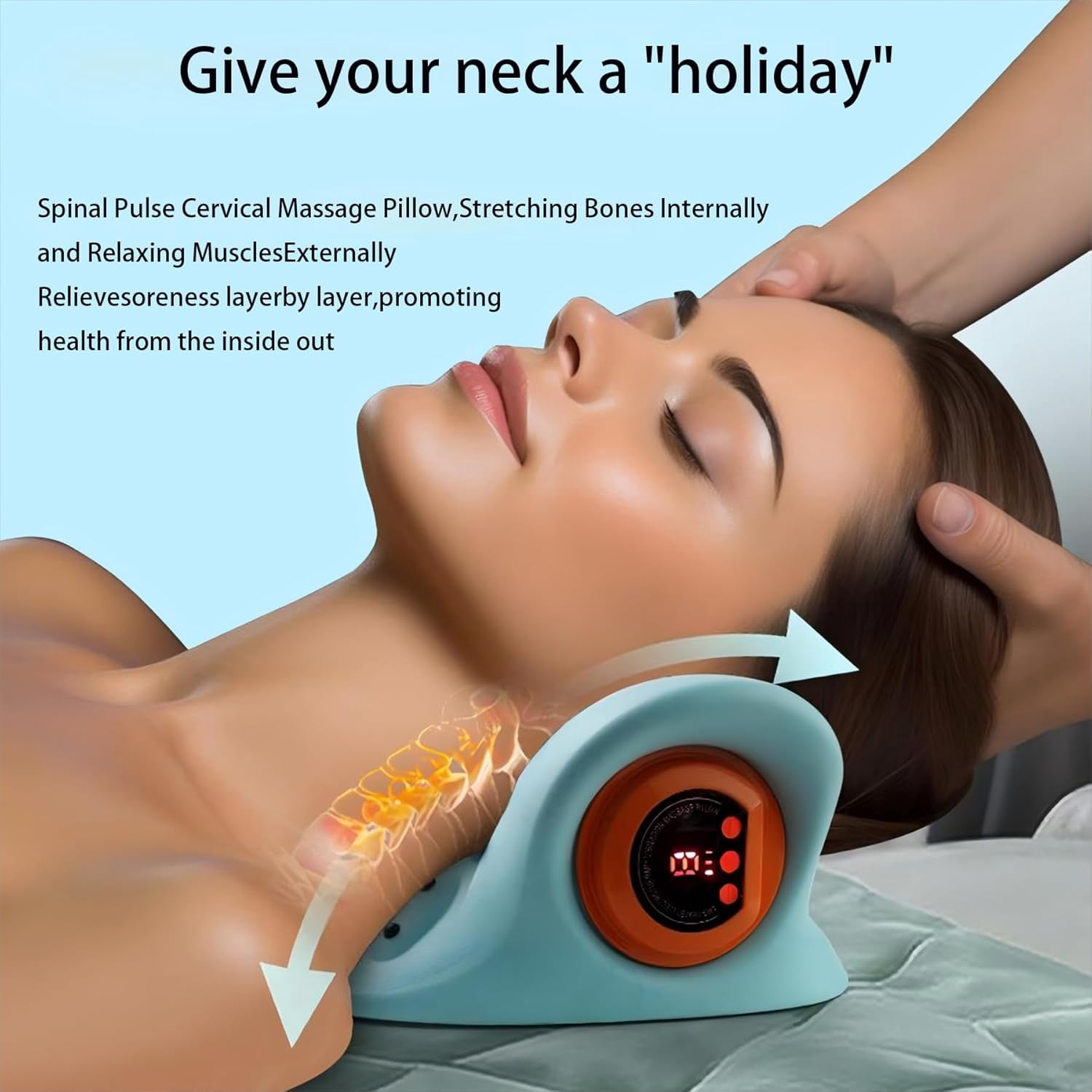 2025 New Electric Neck Massager with 6-Level Massage Intensity Heating and a 26 ° Neck Traction Device for Relieving deep Tissue Pain - Portable