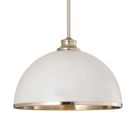 1004P14-MW-BN-Z-Lite-Landry - 1 Light Pendant In Transitional Style-9 Inches Tall and 14 Inches Wide