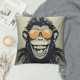 thumbnail image 2 of COMIO  Throw Pillow Covers Funny Monkey Wear Sunglasses Cushion Covers Gorilla Art Chimp Cool Hip-Hop Cartoon Black Home Decorative Throw Pillowcases for Patio Sofa Couch, 2 of 5
