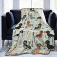 thumbnail image 1 of Dachshund In Sweaters Pattern Blankets Fleece Printed Cute Portable Soft Throw Blanket for Bed Office Quilt Dog Flannel Blanket, 1 of 7