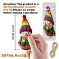 thumbnail image 6 of Dserfhy Wooden Snowman Ornaments Colorful Snowman Figurines with Pom-Pom Hats Christmas Tree Festive Holiday Decoration, 6 of 8