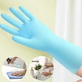 thumbnail image 2 of 1Pack Reusable Rubber Gloves for Dishwashing Cleaning Bleaching, Grippy Latex Dish Washing Gloves with Flocked Cotton Liner, Water Resistant Household Gloves for Kitchen Bathroom, Medium, 2 of 8