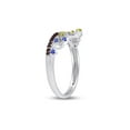 thumbnail image 4 of AFFY Round Cut Simulated Multi Stone Belle Princess Style Engagement Wedding Crown Ring In 14k White Gold Over Sterling Silver With Ring Size 4.5, 4 of 6