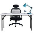 thumbnail image 2 of SOGES 55 inches Folding Table Computer Table Workstation No Install Needed, White & Black, 2 of 7
