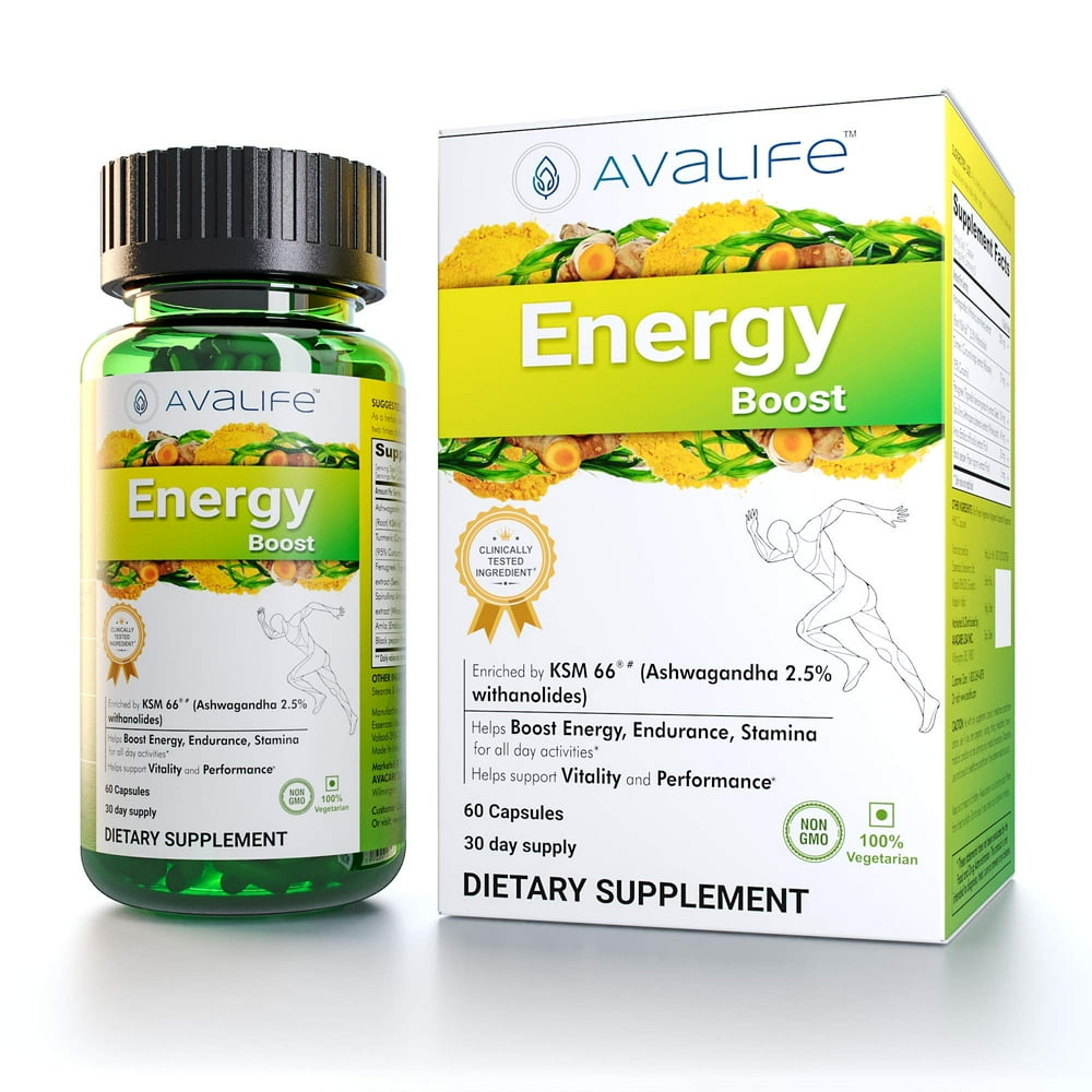 Avalife Energy Boost Natural Energy Boosting Supplements for Men & Women Gluten Free, Vegan