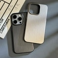 thumbnail image 3 of Luxury Ultra Thin Corrugated Pattern Case For iPhone 16 15 14 13 Pro Max Plus Shockprooof Plating Plain Hard PC Back Cover Cases Silver For iPhone 13Pro Max, 3 of 7