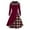 Wine, variant on FRSASU Women'S Dress ,Women'S Gothic Vintage Plaid Panel Hooded Button Dress Retro Dark Midi Dress