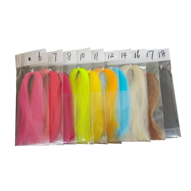 Almencla Fly Tying Materials 10 Colors Fiber Bucktail Streamer Tail Fly Tying Threads Non Luminous