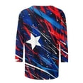 thumbnail image 4 of American Flag Tshirt Women Red White and Blue Womens Blouse 4th of July T Shirt Women Memorial Day Tshirt Women's Fashion Tees Casual Crewneck 3/4 Sleeve Loose T Shirt Ladies Blouses Shirts, 4 of 5