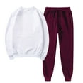 thumbnail image 2 of FAIWAD Women's Fall Winter Trendy Solid Color Round Neck Top with Long Pants Lounge Plus Size Tracksuit, 2 of 5