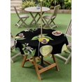 thumbnail image 4 of Outdoor Tablecloth with Umbrella Hole for Patio/Picnic/Party/Camping, Yellow Lemon Summer Waterproof Table Cloth Round Cover Washable, Farmhouse Tropical Fruit Black (Dia 54"), 4 of 8