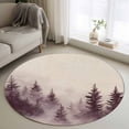 thumbnail image 3 of Retro Trees Plants Round Area&nbsp;Rug 3.3ft Mountain Forest Linen Texture Non-Slip&nbsp;Washable Circle Rugs Soft Felt Indoor Floor Mat for Bedroom Kitchen Living Room Bathroom, 3 of 9