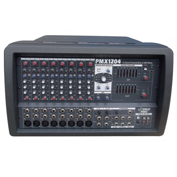 PylePro PMX1204 12 Channel Powered 600 Watts PA Mixer/Amplifier