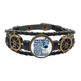 thumbnail image 1 of La vitalidad de energía deportes musica sonidos Pulsera marina tejida en cuero, 1 of 4