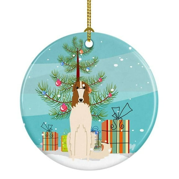 Carolines Treasures BB4148CO1 Merry Christmas Tree Borzoi Ceramic Ornament