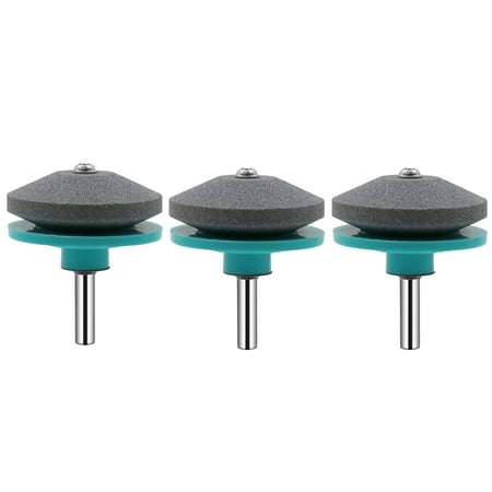 UUHYTG Lawn Mower Blade Sharpener Grinding Stone Set 3 Pack Drill Powered Knife Grinder Attachment for Mower and Tractor Blades Durable Lawn Tool Sharpening Accessories