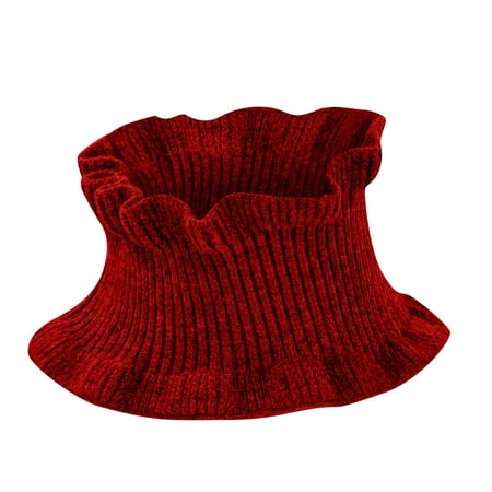 

Blueek Women s Knitted Bib Covering Neck Cover False High Collar Infinity Loop Scarf