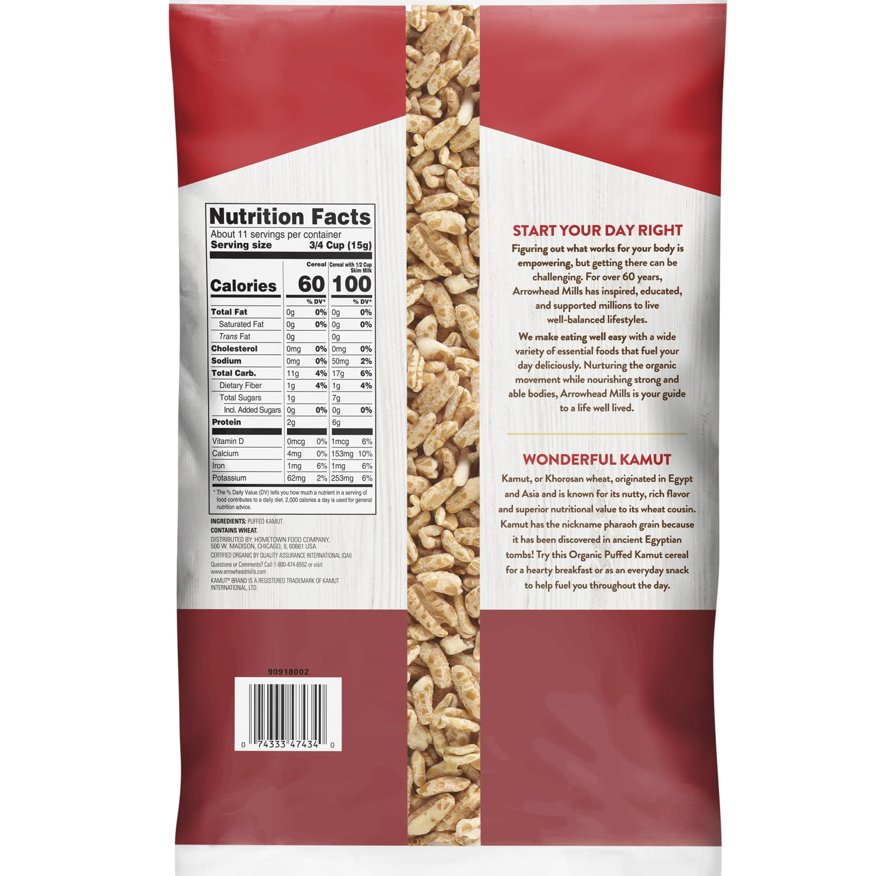 Arrowhead Mills Puffed Cereal, 6 oz (Organic Puffed Kamut, 6oz - Case of 12)
