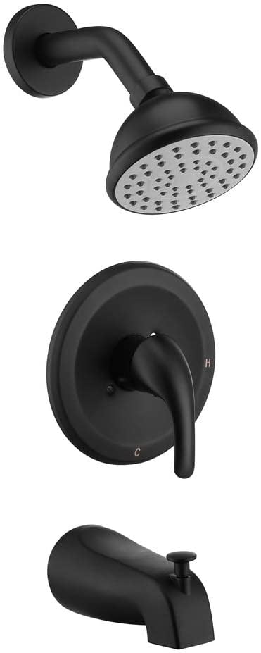 Homelody Matte Black Shower Tub Kit, Bathtub Shower Faucet Combo Black
